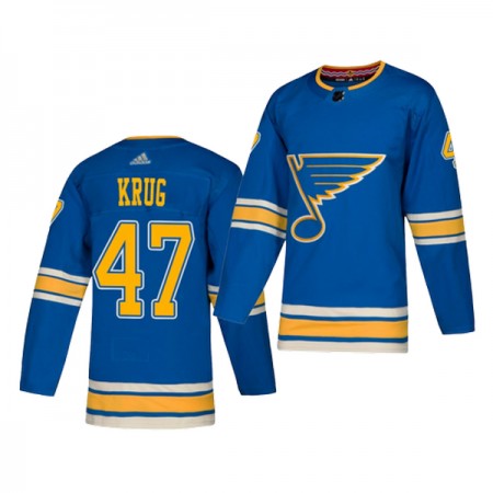 Män Ishockey St. Louis Blues tröja Torey Krug 47 Adidas Blå Tredje Authentic